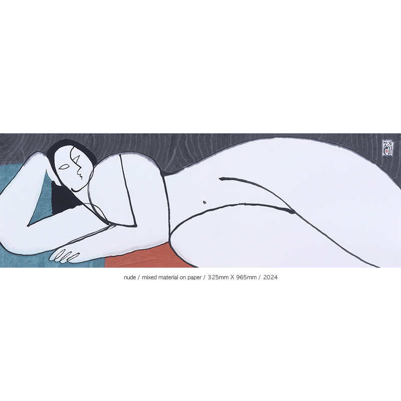 Jang Byeong Eun · Eastbrush · 张炳彥 · nude · mixed_material_on_paper · 325mm_x_965mm · 2024